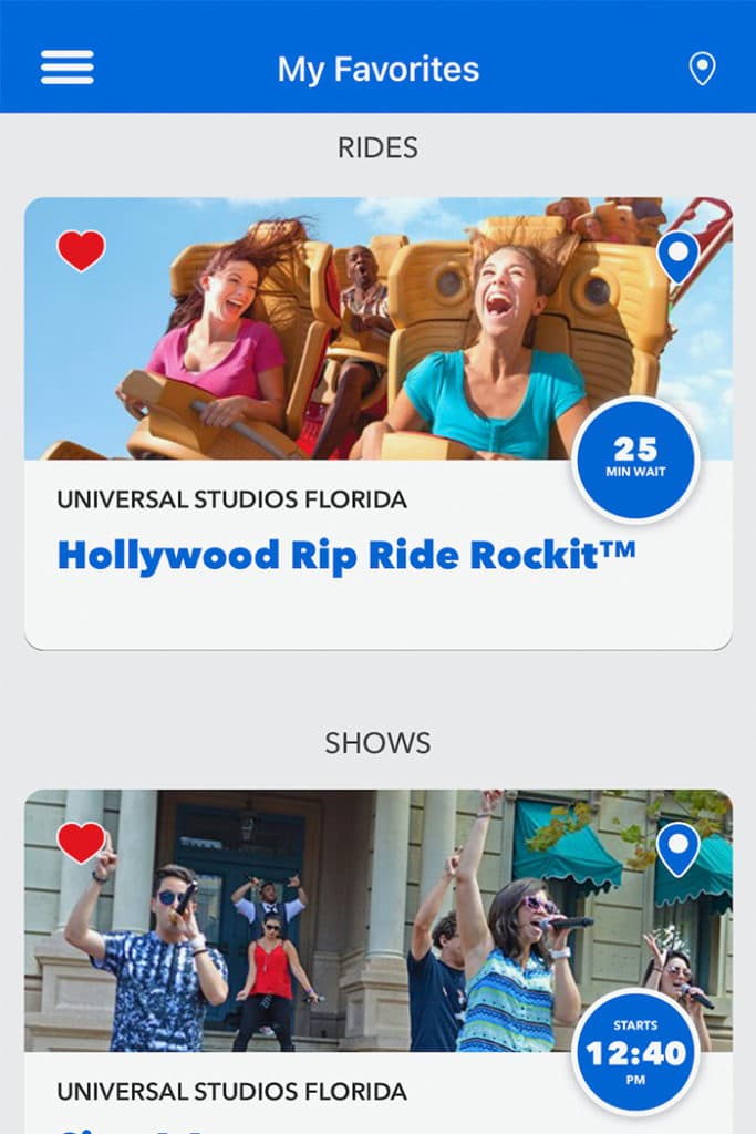 Official App Screenshot of Favorite Rides