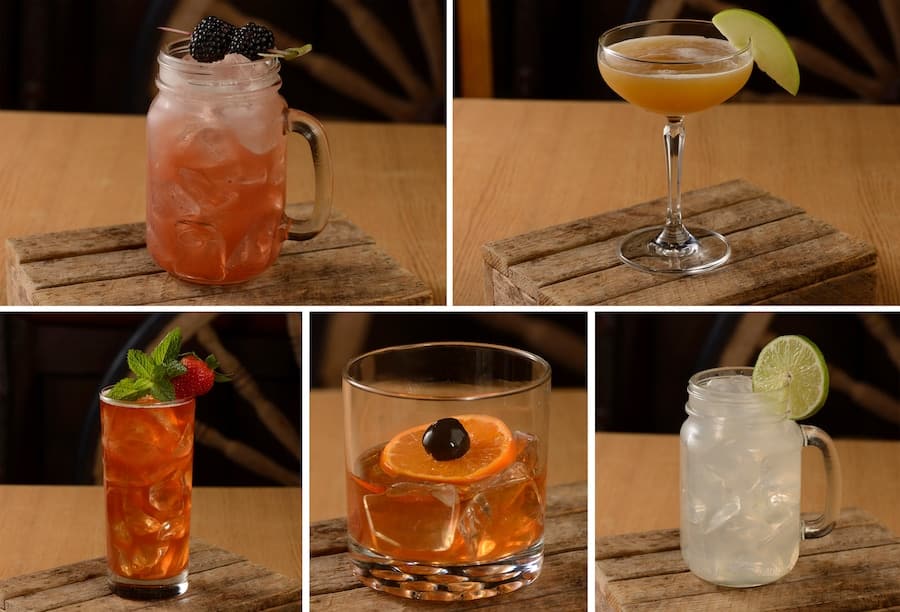 Collage of drinks at Crockett’s Tavern